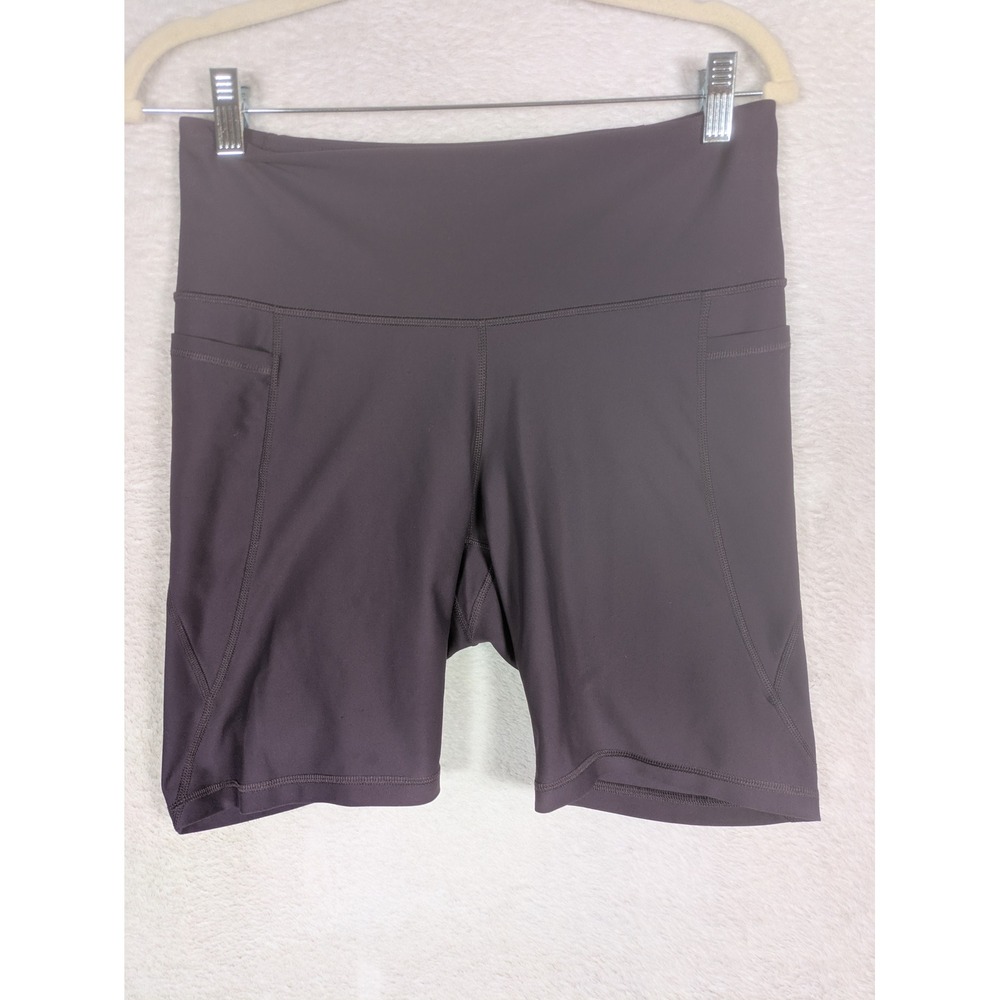 Old Navy Bike Short Women's L Plum High-Rise Powersoft Go-Dry Pockets
